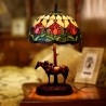 Lampe de table en vitrail rétro Tiffany tulipe rouge 30 cm