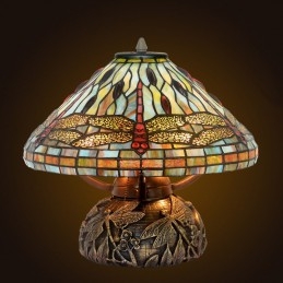 Lampe de table en vitrail...