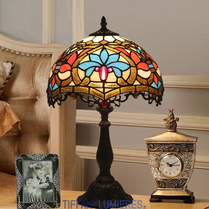 Lampes de table rétro de style européen salon chevet veilleuse restaurant  bar décoration lampe Tiffany vitrail atmosphère éclairages