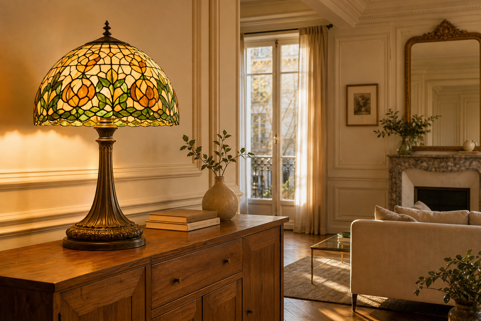 Grande lampe Tiffany : choisir un format généreux sans écraser la pièce