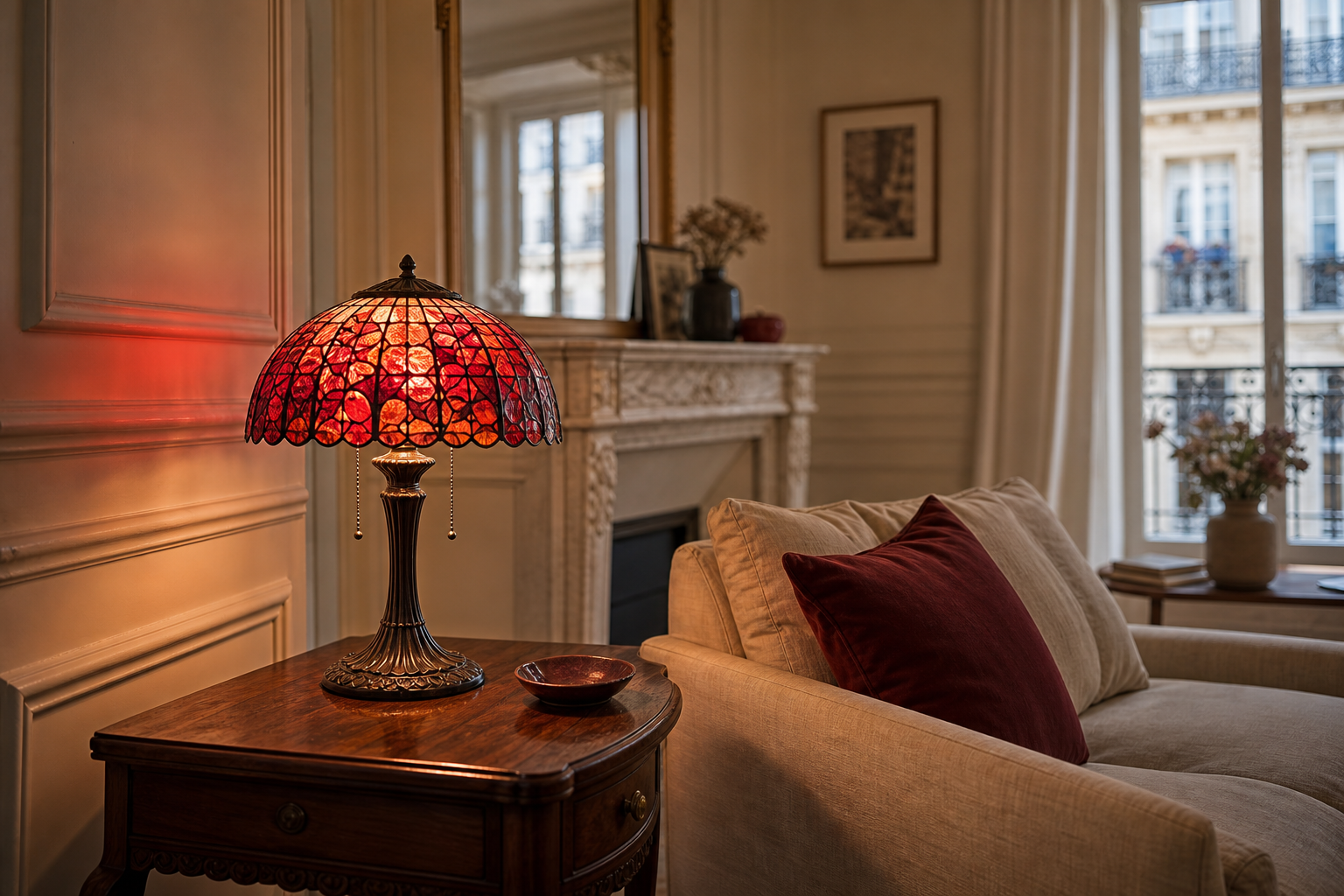 Lampe Tiffany rouge : choisir un vitrail chaleureux sans en faire trop