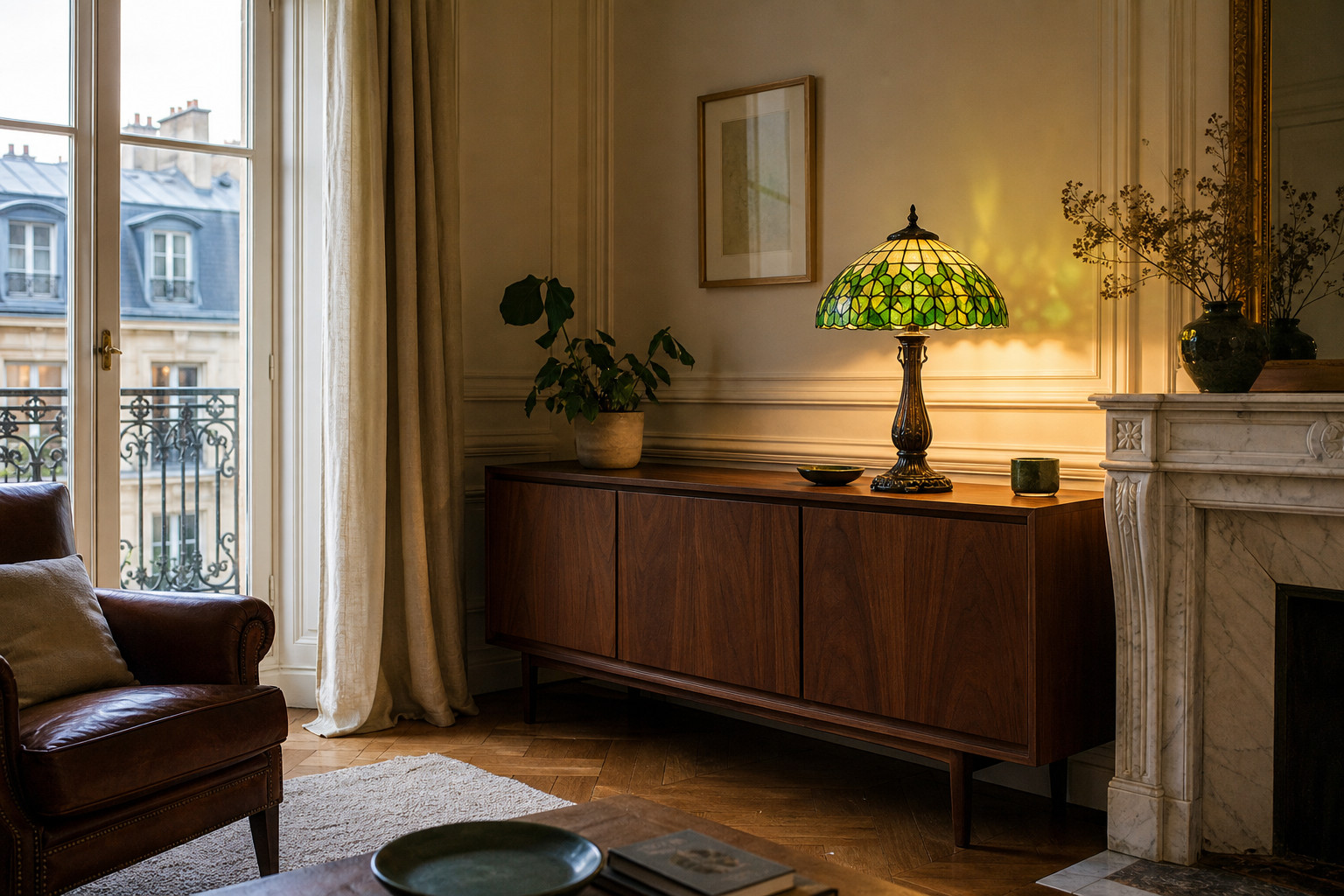 Lampe Tiffany verte : une lumière végétale pour adoucir la maison